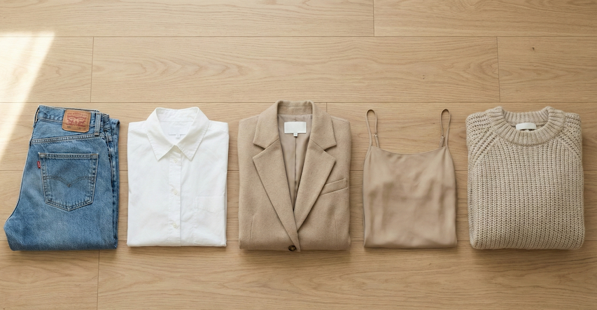 Kapsulový šatník flat lay - SecondLook